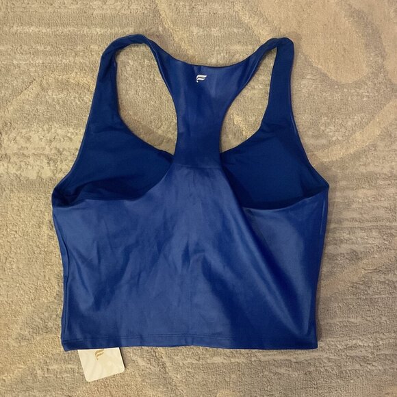 Fabletics Blue Racerback Sports Bra Crop Top - Picture 2 of 5